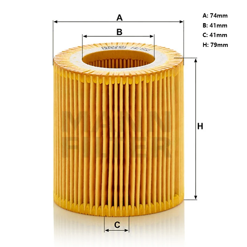 MANNFILTER HU816x Oil Filter Fits BMW Series 1 2 3 4 5(F10 F11 F18) 6 7(E65 E66) X1 X3(E83) X4 X5 X6 Z4 11427541827 11427953129