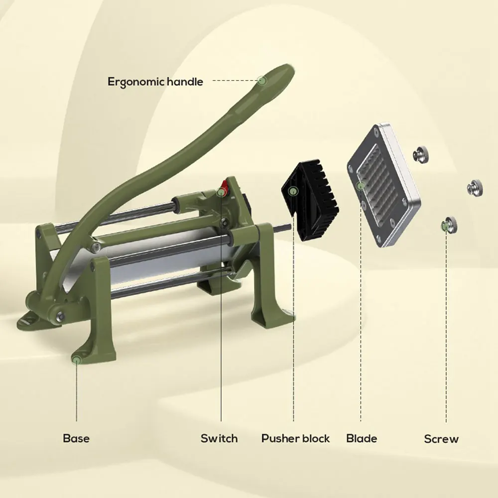 2025 Elektrische kommerzielle Pommes-Frites-Schneidemaschine, Kartoffelwerkzeug, Rettich, Gurke, Karotte, Apfel, Streifen