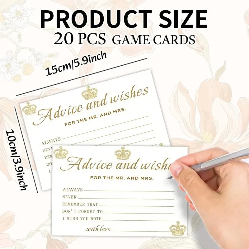 20pcs Wedding Blessing Cards - Suitable for Wedding Games, Decorations and Souvenirs, Celebration Party Table Decorations