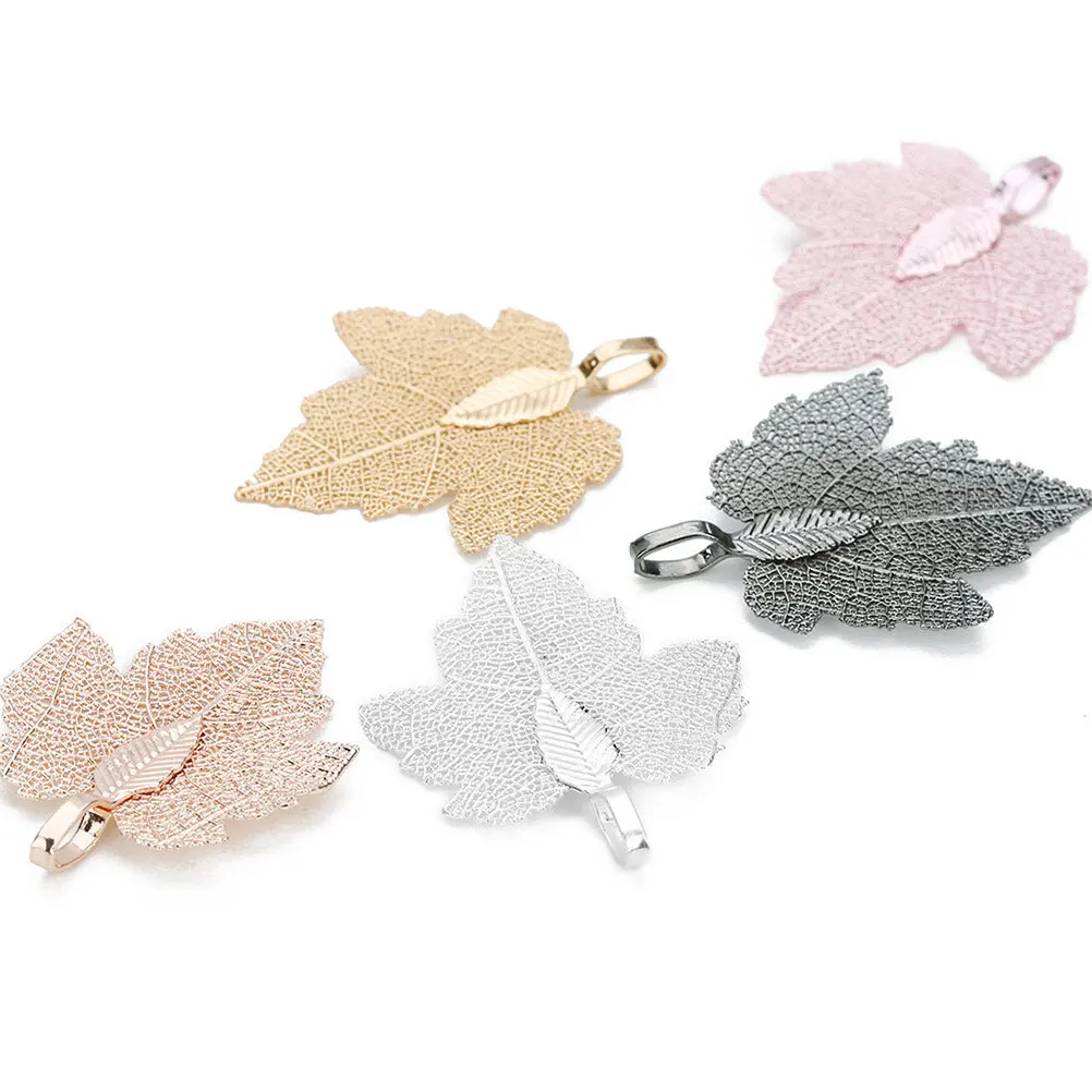 

2Pcs Electroplated Copper Maple Leaf Grain Pendants DIY Necklace Bracelet Earring Hanging Alloy Charm Alloy Pendant Charm