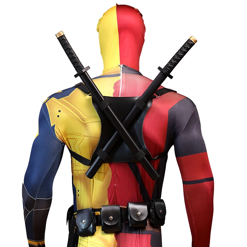 액세서리가 포함된 마블 데드풀 울버린 코스프레 의상 세트 |   2025년 할로윈 파티 의상 |   코믹콘 코스프레 세트