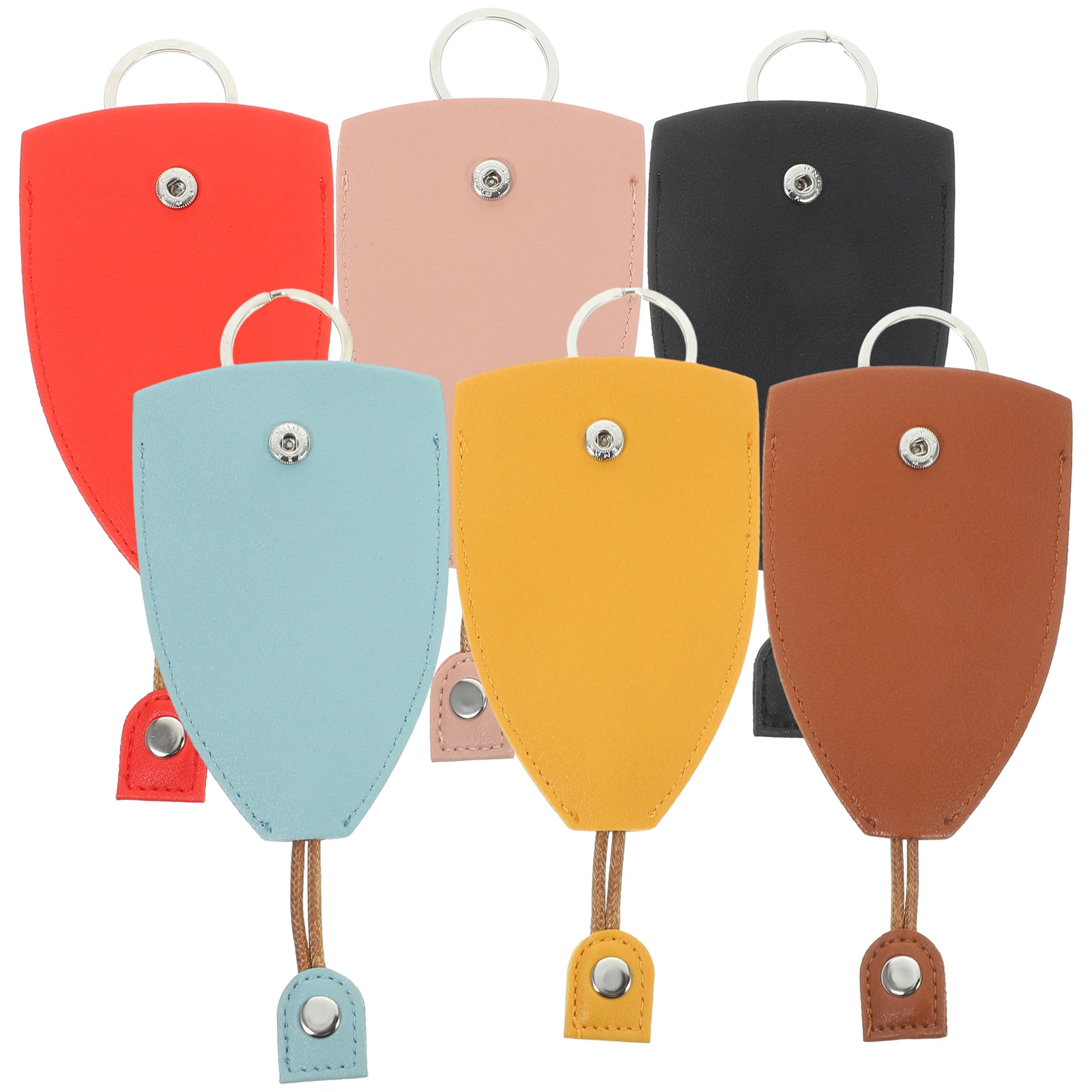 

6pcs 6 Packs Bag Pouch Holder for Car House Keys Pink Black Red Key Covers For House Key Blue Yellow Brown Portable Storage Case