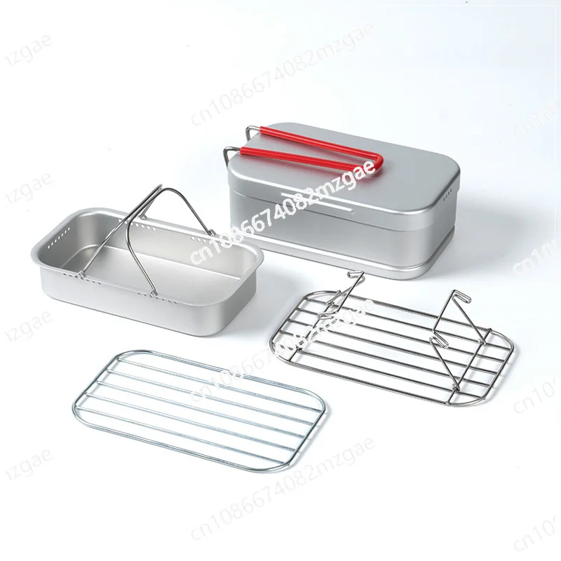 Single Aluminum Lunch Box Camping Cooking Artifact Travel Bento Picnic Pressure Relief Lunch Box