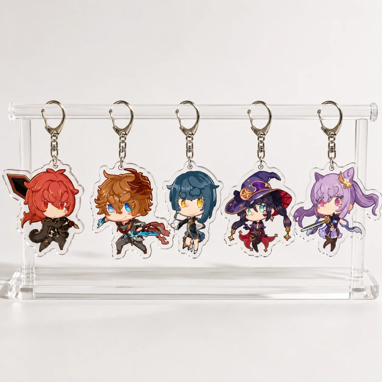Genshin Impact Anime Acrylic Keychain Pendant Merchandise Hu Tao Ganyu Xiao Tartaglia Zhongli Venti Yun Jin Shenhe Accessories