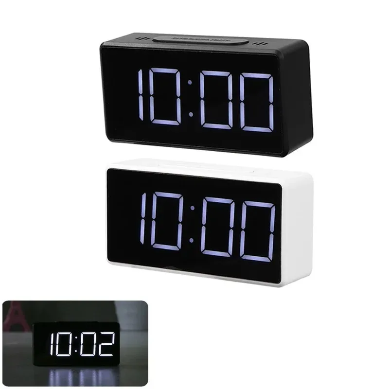 Led Mini Student Clock Usb Desktop Electronic Alarm Clock °c-℉ Temperature Tester-white Light 2 Levels Of Brightness