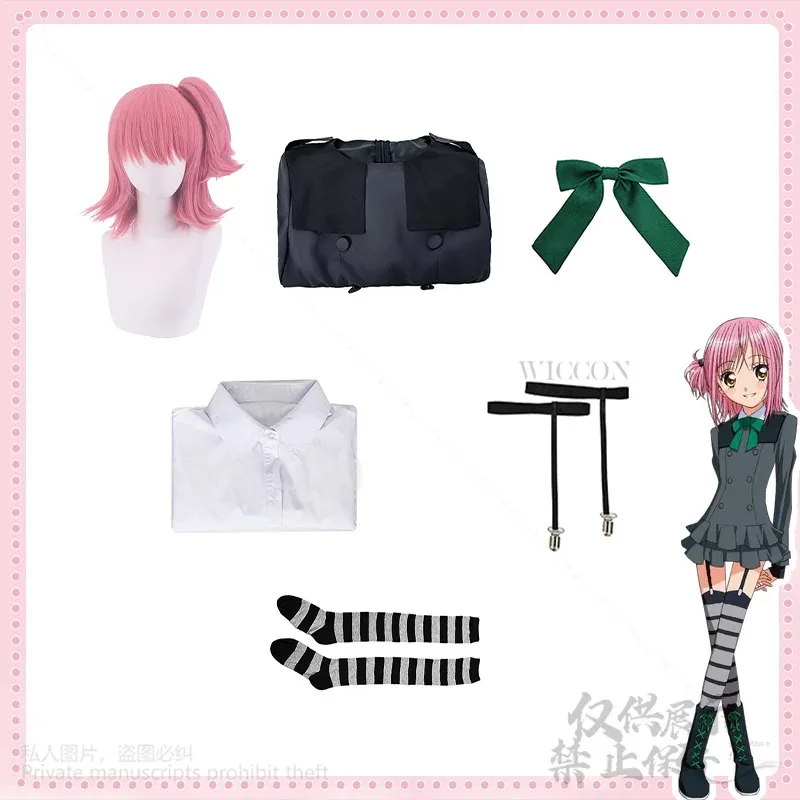 

asdh8@Shugo Chara Hinamori Amu Cosplay Anime Costume Kawaii Lady Grey Suit Skirt JK School Uniform Sexy Stockings LolitaCOSda@