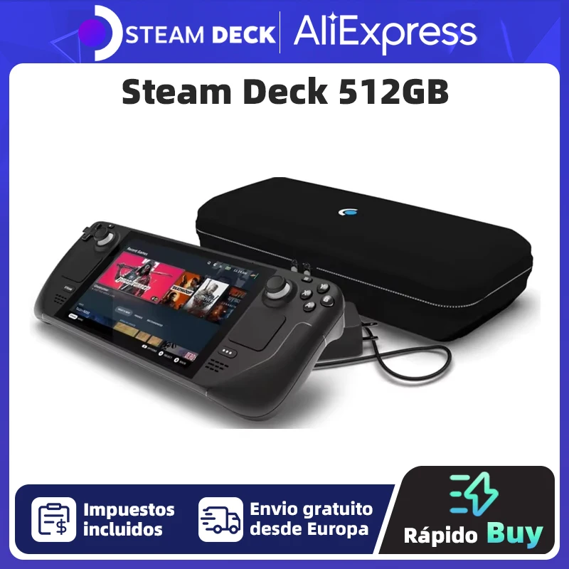 Steam Deck 512G LCD 7 Inch Game Console All-in-one Portable PC Gaming Console Steam OS System VALVE Handheld