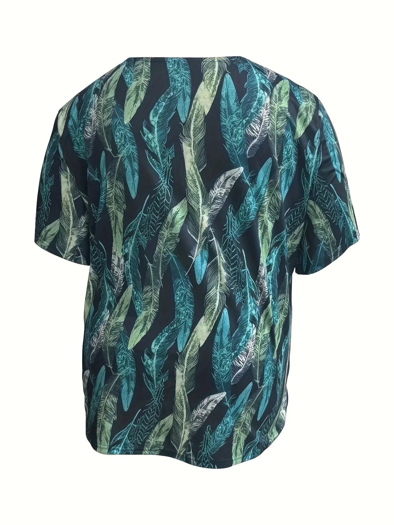 

Plus Size 1XL-5XL Women Casual Loose Top Shirts Leaves Print Blouse Half Sleeves T-shirt Ladies Fashion Vintage Blouse T-shirt