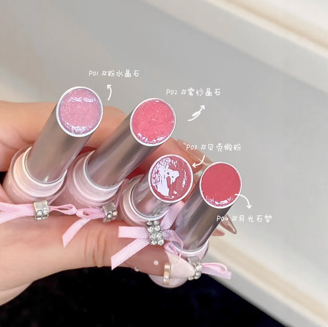 Flortte Melting Balm Solid Lip Gloss ลิปสติก Rouge Lip Glaze Natural Nude สี Hydrating ลิปสติกแต่งหน้าเครื่องสําอาง