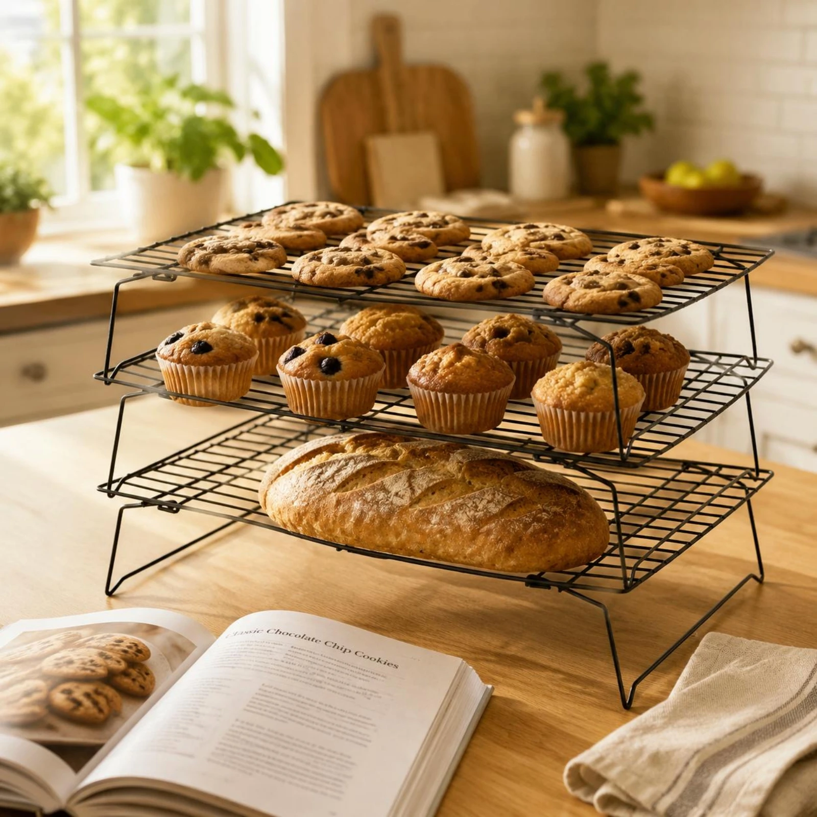 Wire Cooling Rack Angled Legs Tiered Cooling Rack Baking Gear Even Air Circulation