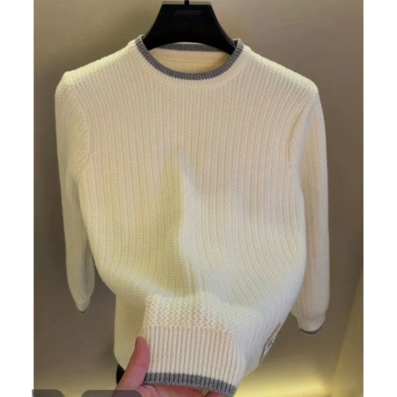 

Новинка 2024 года, мужской свитер, теплая зимняя круглая внутренняя одежда, высококачественный трикотаж, зимняя одежда, свитер, топ