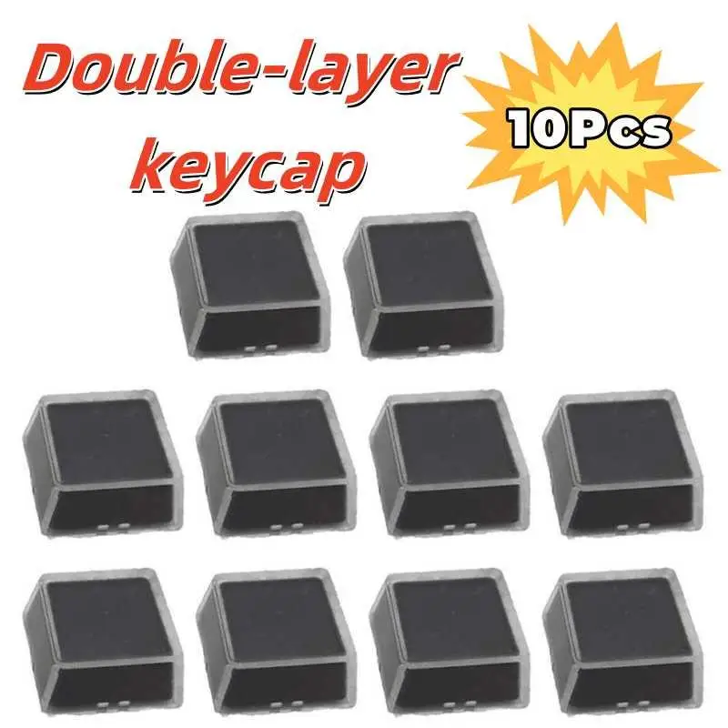 10Pcs Transparent Keycaps Double-layer Keycaps Removable Paper Clips Custom MX Switch Relegendable Keycap Shell Protection