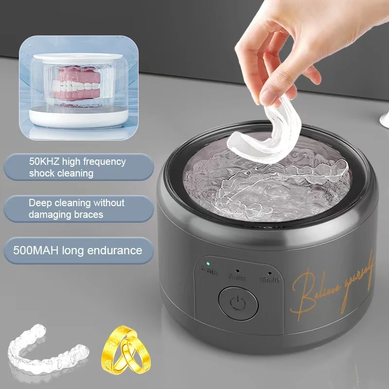 50KHZ Ultrasonic Braces Cleaning Machine Multi-function Invisible Retainer Denture Machine Jewelry High Frequency Cleaner