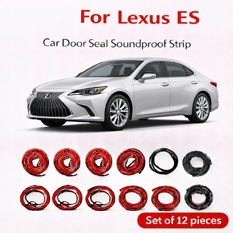 For Lexus ES Car Door Seal Strip Rubber Double Layer Soundproof Dustproof Waterproof Door Weatherstrip 12PCS Set