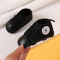 0-18 Months Baby Canvas Classic Sports Shoes Newborn Boys and Girls Printed Star First Walkers Shoes Infant Anti slip Baby Shoes 4
