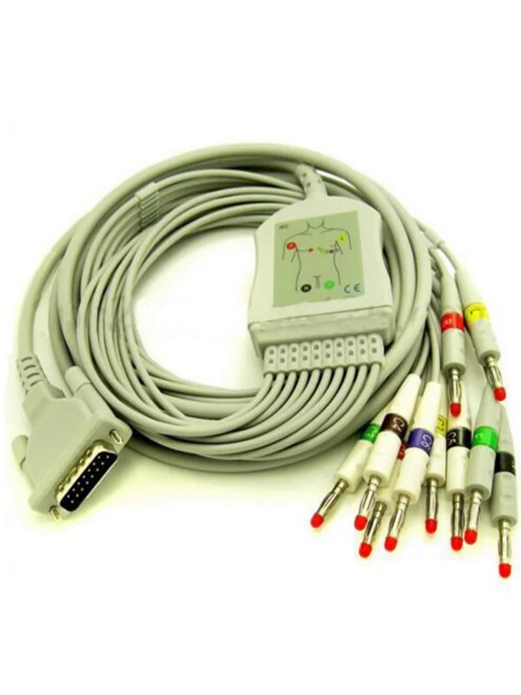 Free Shipping Compatible For Schiller 10 Lead ECG/EKG Cable IEC Banana 4.0mm AT3 AT6 CS6 AT5 AT10 AT60 Medical Cable and Wire
