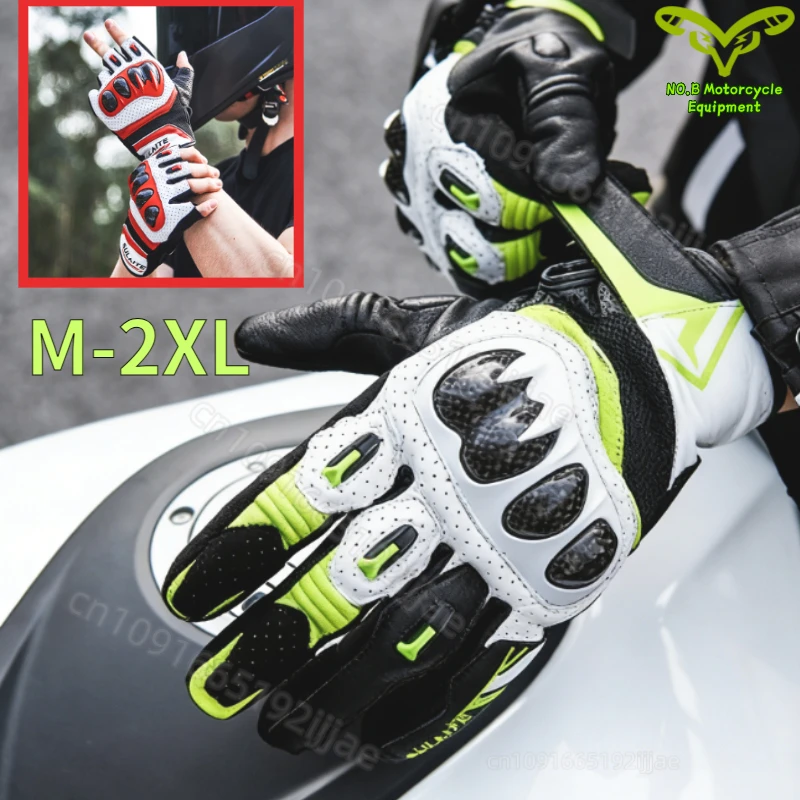 

SULAITE Motorcycle Gloves Upgraded G7 3K Carbon Fiber Anti Finger Touchscreen TPU Hard Shell Shockproof luva motociclista verão