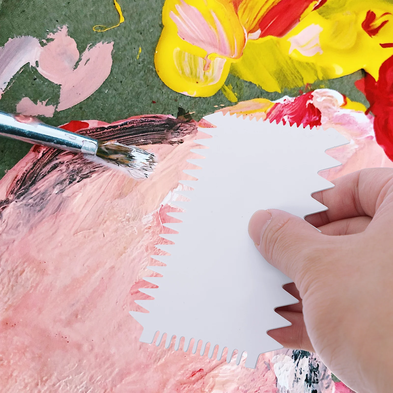 مجموعة كاشطات الرسم DIY مكونة من 7 قطع أداة رسم أكريليك لمجموعة أدوات رسم خلط الصباغ الممتعة