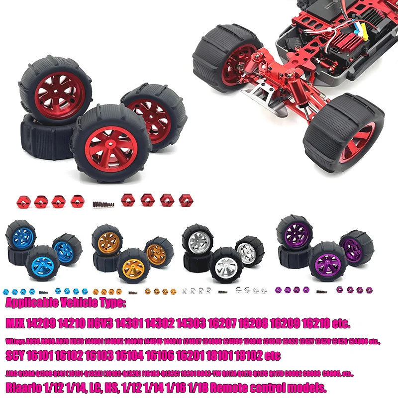 MJX WLtoys SCY JJRC RIaarIo LC HS RC Remote Control Car Parts Clipped Tire Wheel