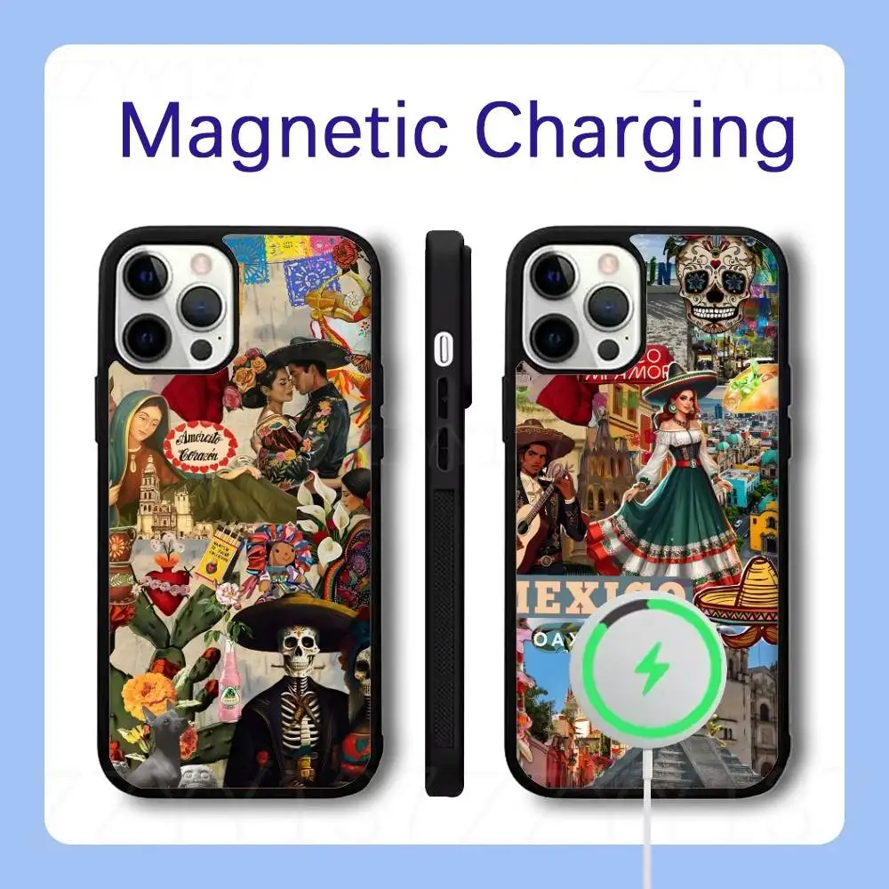 

Viva Mexico Phone Case For iPhone 16,15,14,13,12,11,Pro,Max,Plus,Mini,SE Magsafe Magnetic Wireless Charging
