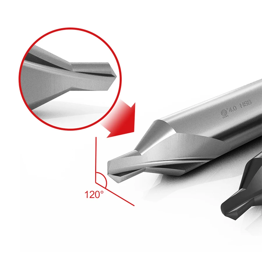 Punta centrale Punta centrale in acciaio inossidabile con scanalatura a spirale completamente rettificata Punta centrale tipo A 6522 HSS/M35 HSS contenente cobalto