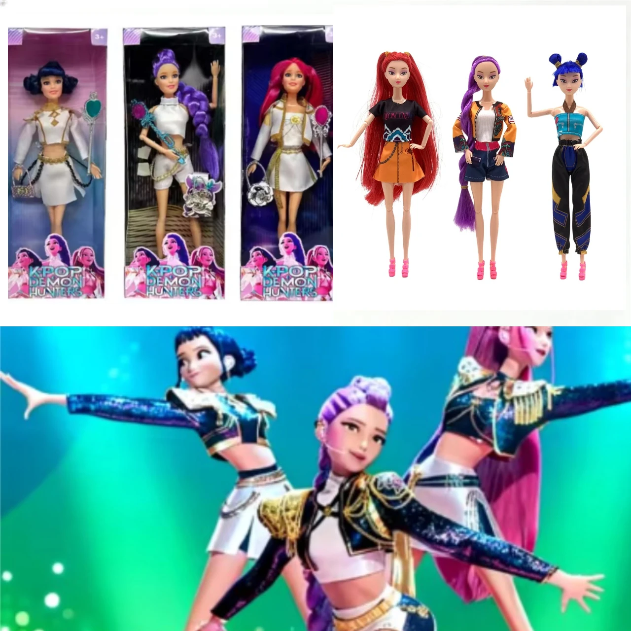 @@ Figura de ação Kpop Demon Hunters com Derpy Tiger Rumi Mira Zoey Sussy Figuras Luzes coloridas Canção temática para presente de Natal