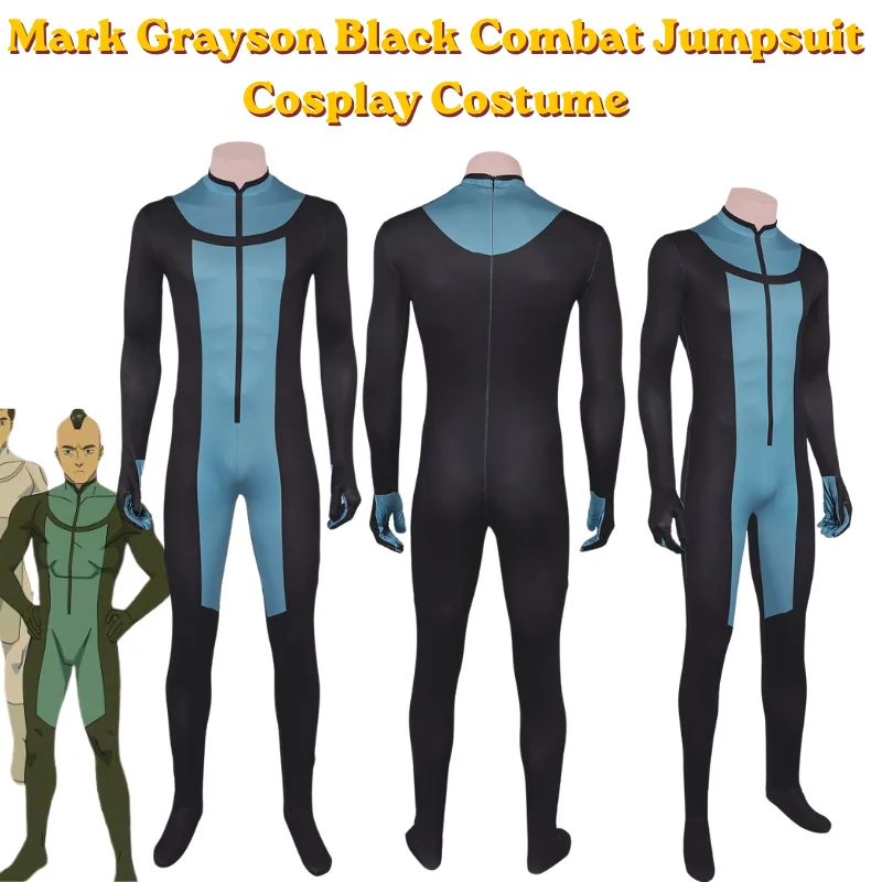 

Anime Mark Grayson Black Bodysuit Cosplay Costume Halloween Carnival Fancy new set Jumpsuit