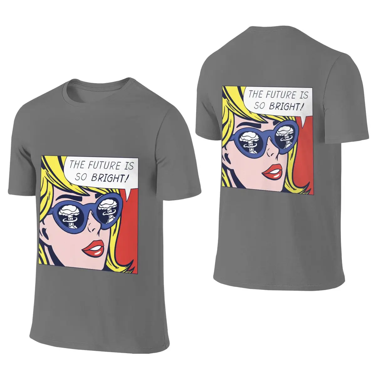 T-shirt réversible Pop Optimistic Girl Crisp, frais et simple, respirant et doux pour la peau, pour hommes