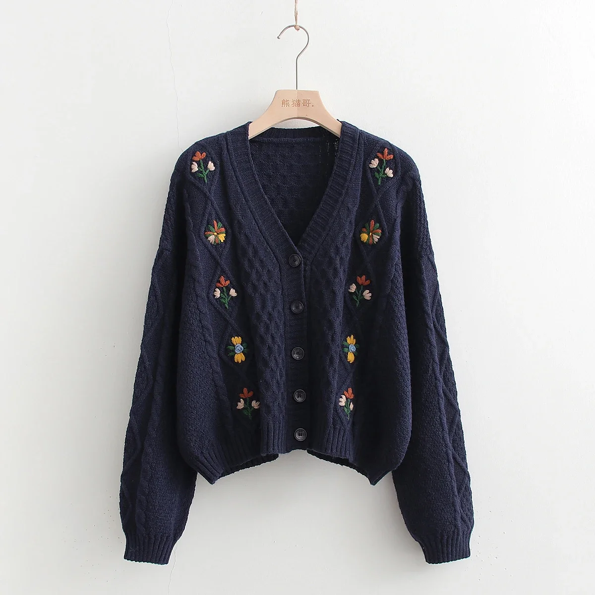 Gagarich Sweater Japanese Soft Female Style Three-dimensional Hook Flower Embroidery Loose Retro Knitting Girl Casual Cardigan