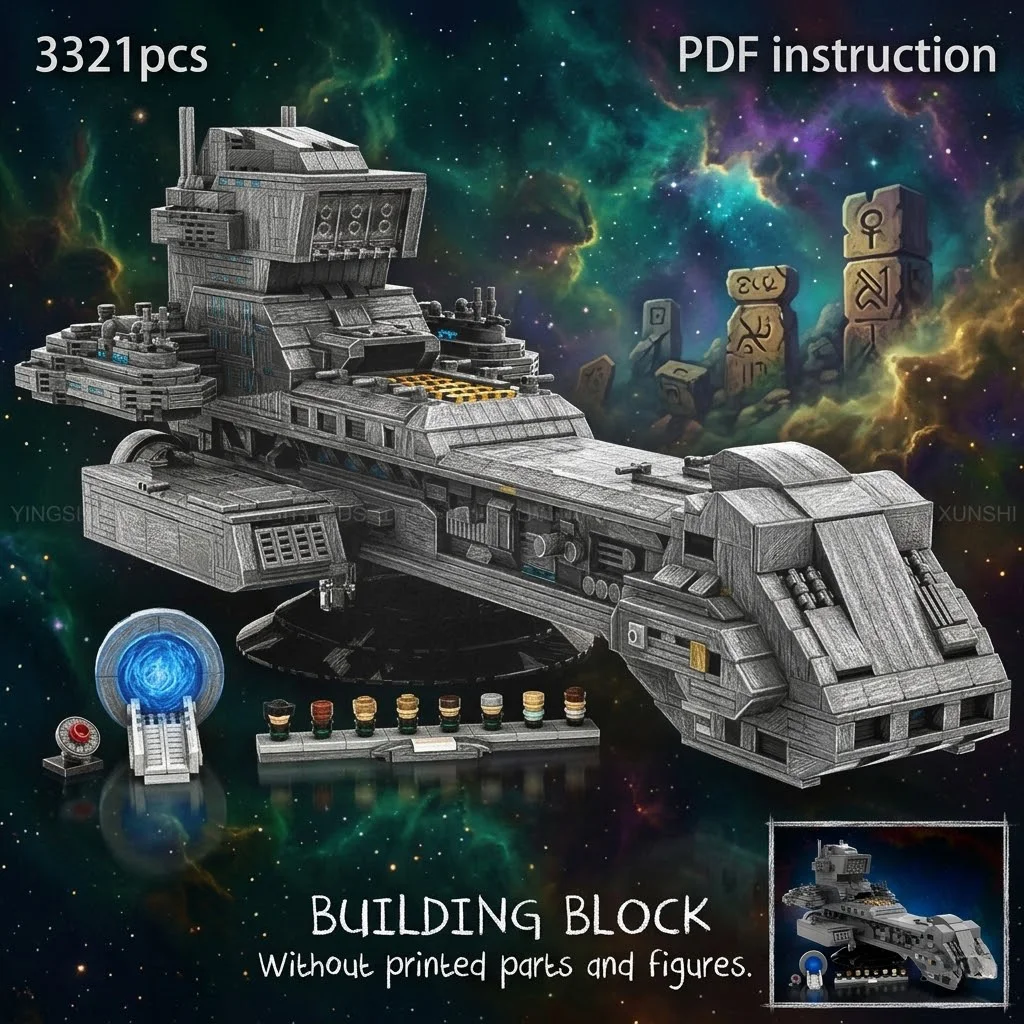

Space Warship Model Sci Fi Display Set Desktop Decoration Birthday Gift Building Bricks Toy For 254663 MOC