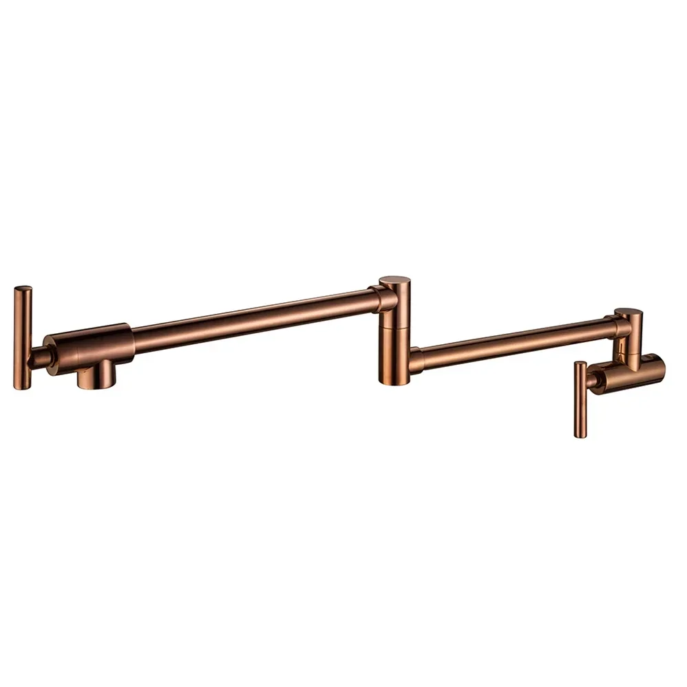 003 Kitchen Faucet Pot Filler Rose Gold Plating Wall Mounted Brass Luxury Single Handle Single Hole Graphic Design Modern Apartm