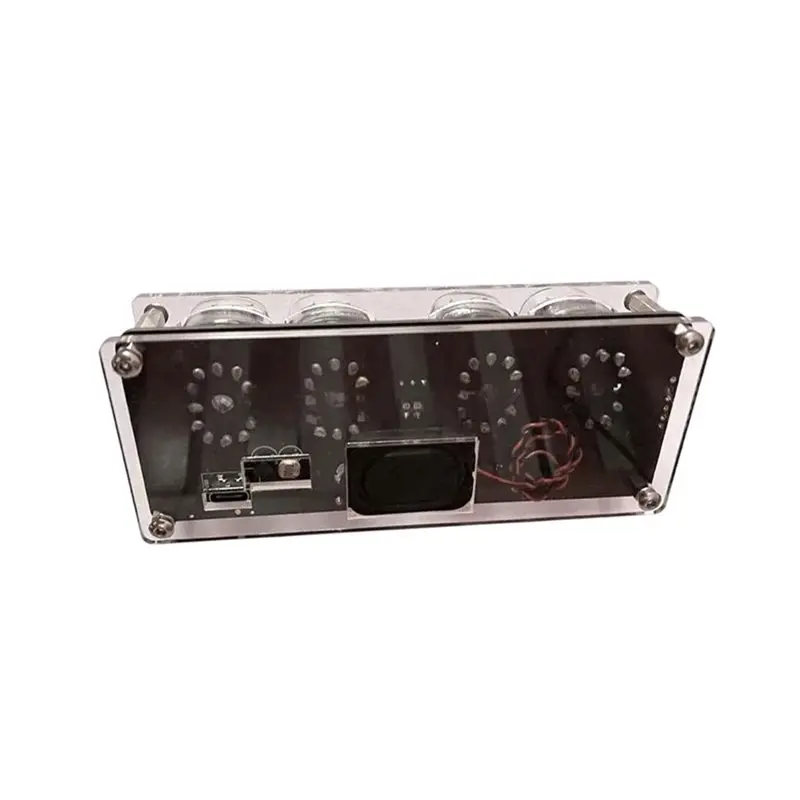 ABLK EI422 Wifi Timing Fluorescent Tube Clock 4-Bit Built-In Bluetooth Speaker Supports Remote Control Nixie Tube Display