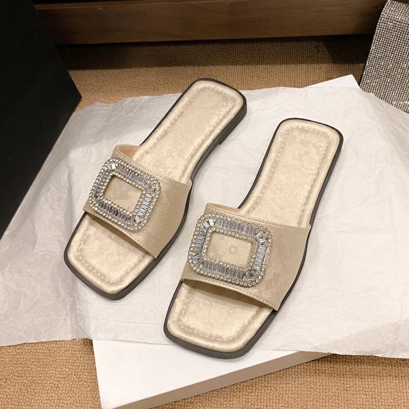 

Женские однотонные современные тапочки на плоской подошве, летняя Уличная обувь, женские привлекательные Тапочки высокого качества, 2024