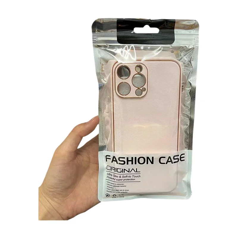 300pcs Zip Seal Bag for iPhone 13 14 15 16 17 Pro Max Plus Phone Shell Plastic Retail Bags with Window Hanging Aperture a5