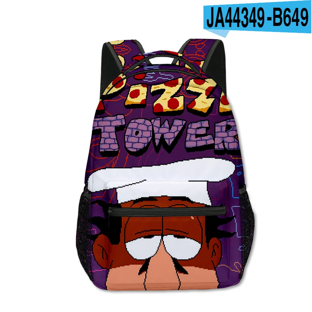Cool Youthful School Bags Unisex Pizza Tower Pepperman Travel Bags 3D Print Oxford Waterproof Notebook Shoulder Backpacks