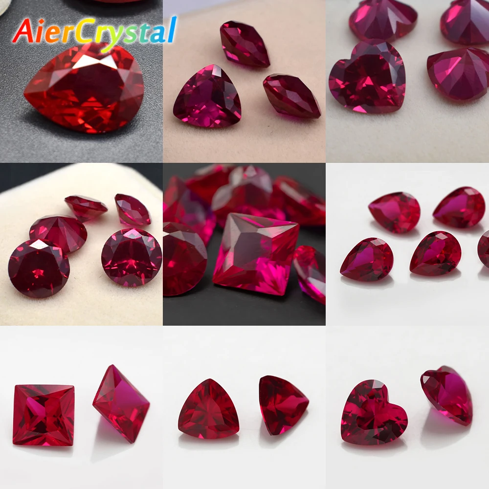 Wisdom and Guardian Stone 3A Ruby Corundum Spinel Various Shapes Inlaid Make Jewelry Diy Pigeon Blood Red GemStone of Jewelry