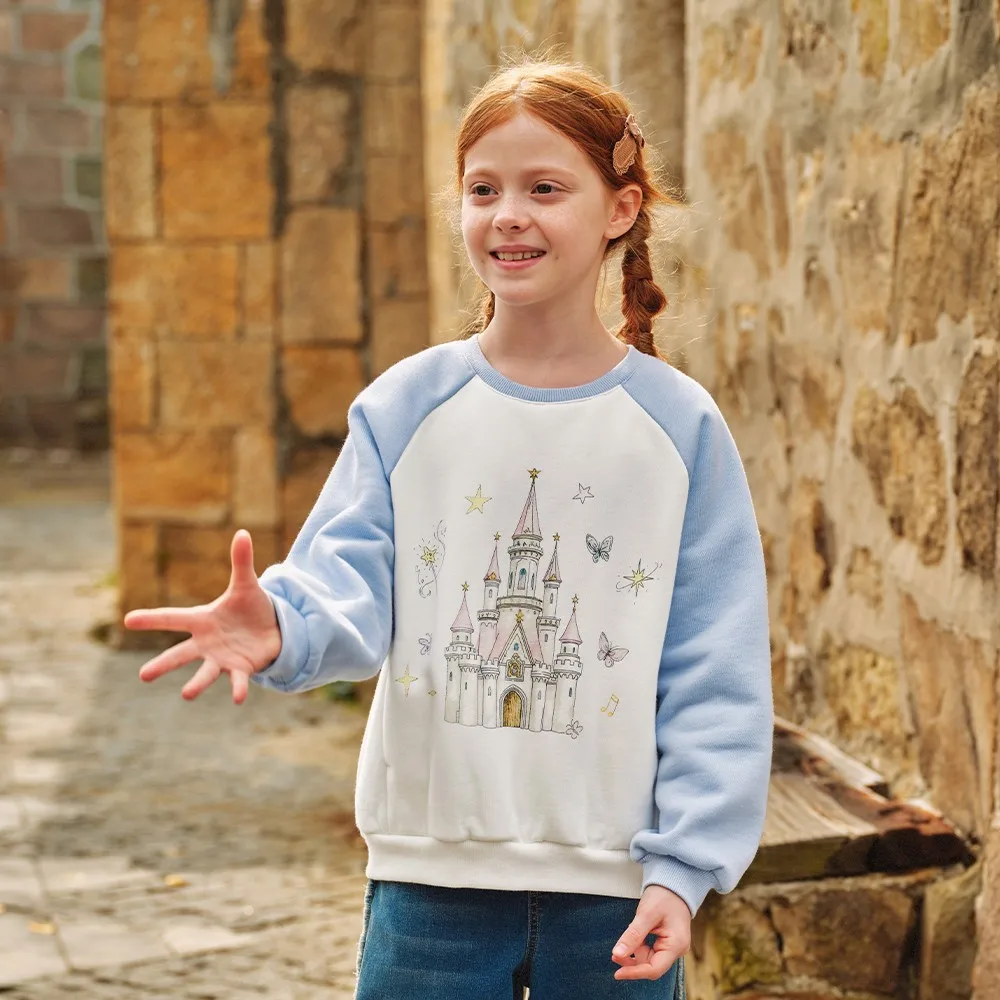 Dave Bella Girls Long Sleeve Polar Fleece Pullover 7-13 Years Children Autumn Spring Sweatshit Sweet Outdoor Hoodies DK3263336
