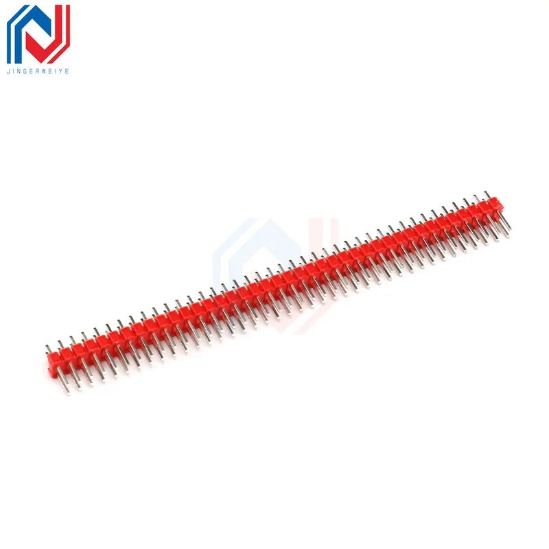 10Pcs 1*40P 2*40P Male Breakable Pin Header Strip 2.54mm Straight Pin Header Strip Connector copper for PCB Board DIY Soldering