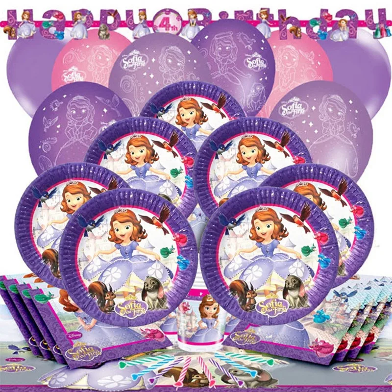 Disney Party Supplies Children's Birthday Decorative Dressing Supplies Princess Sofia Party Supplies Girl Cake Plate Sofia