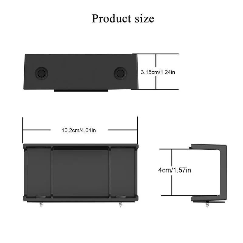 3pcs/set Laptop Rack Under Desk Holder Shelf Rack Storage Bracket Protective Tray Organizer Bracket With Screws For Cable Box