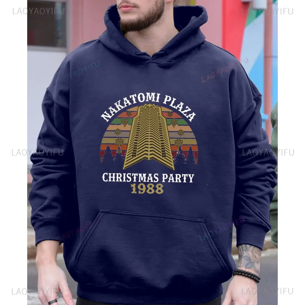 Nakatomi Plaza Weihnachtsfeier 1988, Weihnachtsfeier, Retro-Vintage-Herren-Kapuzenpullover, neues warmes Weihnachts-Sweatshirt für Herren und Damen im Herbst