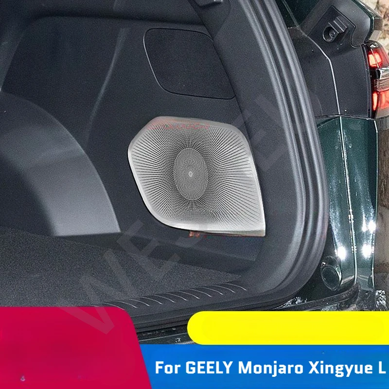 Car Styling Trunk Speaker Rear Pillar Stainless Cover For GEELY Monjaro Xingyue L 2023 2024 2025