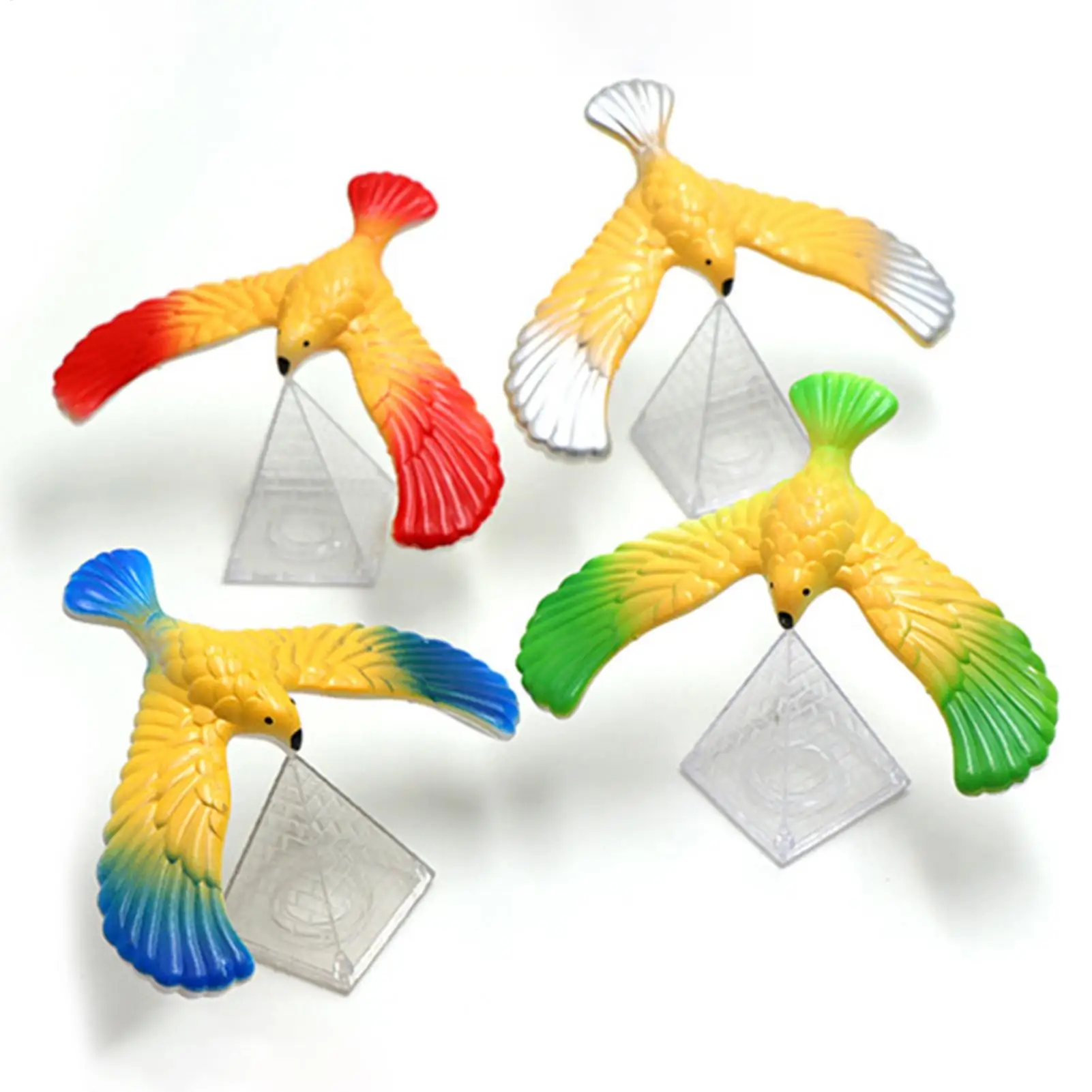Balancing Eagle with Pyramid Stand Magic Bird Desk Decor Funny Gadgets Novelty Toys for Children Gift Miniature Figurines