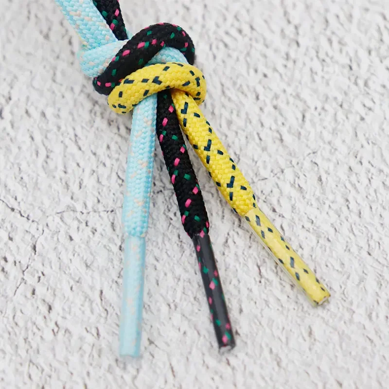 Coolstring Crossed Diagonal Shoelaces Polyester Fine Round Laces 5mm Twill Weave Drawstring for Hoodies Casual Shoes Sneakers