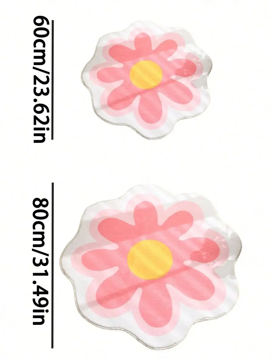VIKAMA Simple Flower Round Carpet For Home Decoration Anti-Slip Mat For Living Room And Bedroom And Small Carpet For Home Areas
