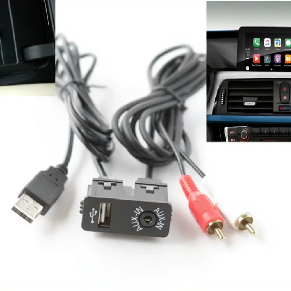 For For BMW Mini X1 X3 X5 X6 Z4 1 3 5 6 7 Series Car Audio Video Adapter USB RCA Input Multimedia System Connector Wire