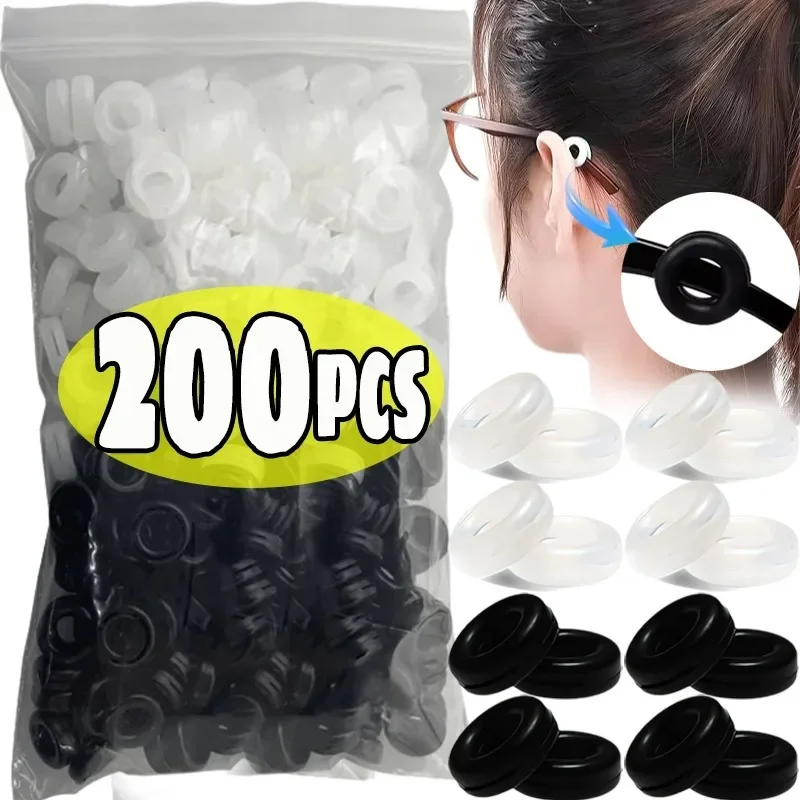 20-200pcs Anti Slip Ear Hook Eyeglasses Round Retainer Holder Spectacles Silicone Ear Sleeve Eyewear Stopper Bracket Accessories