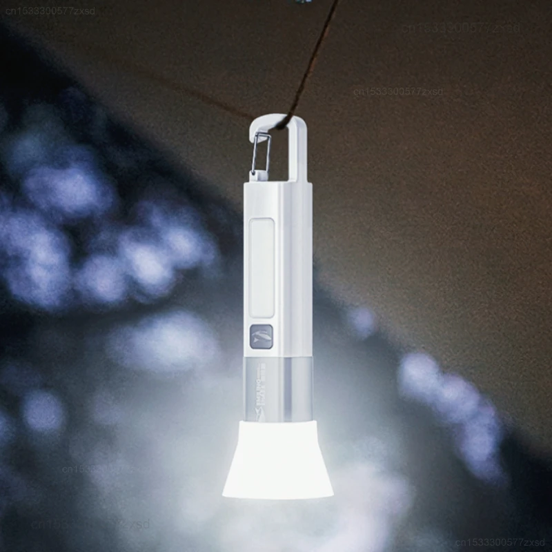 New  Portable LED Flashlight USB Rechargeable with Hook Zoomable Torch Outdoor Camping Hiking Long-range Emergency Lantern