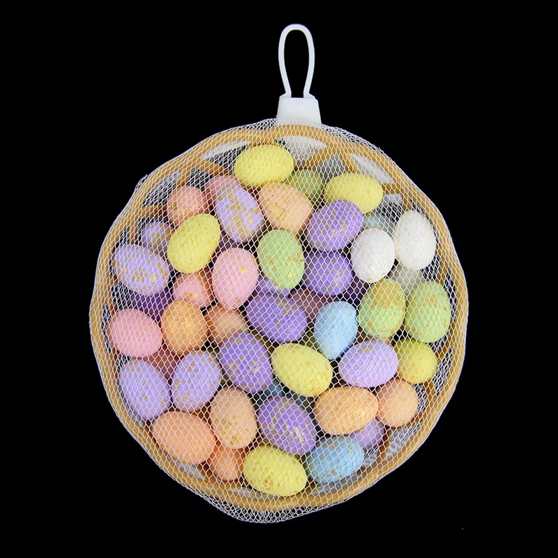 50 Uds. De Mini huevos de Pascua de espuma coloridos, lindos huevos de pájaro para manualidades DIY, corona hecha a mano, decoración colgante para puerta, suministros festivos para fiestas