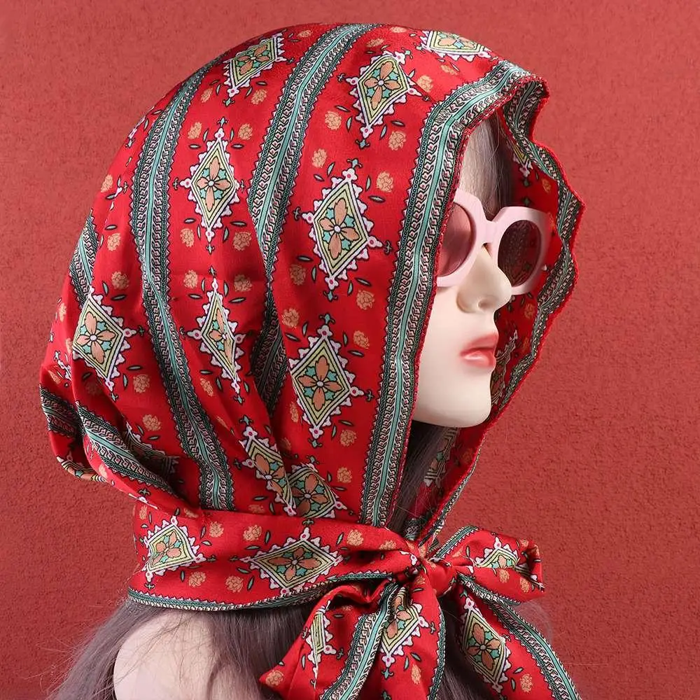 

Bohemian Style Head Scarf Cap Beach Shawl Sun Protection Sunscreen Scarf Summer Scarf Hat Female Wraps Korean Style Scarves